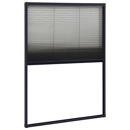 vidaXL Insektenschutz Plissee für Fenster Fliegengitter Dachfenster Mückengitter Mückenschutz Dachfensterplissee Aluminium Anthrazit 80x120cm von vidaXL