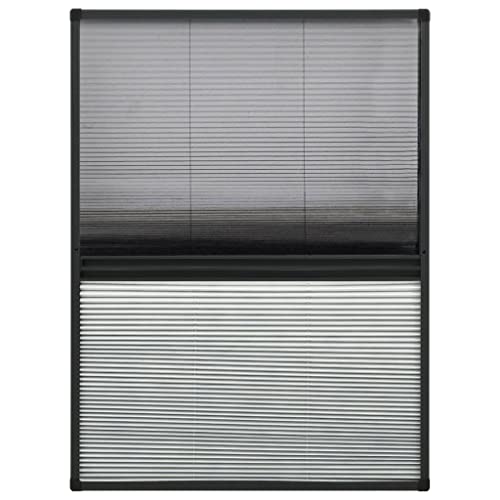 vidaXL Insektenschutz Plissee für Fenster Fliegengitter Dachfenster Mückenschutz Sonnenschutz Sichtschutz Aluminium 80x120cm mit Jalousie von vidaXL