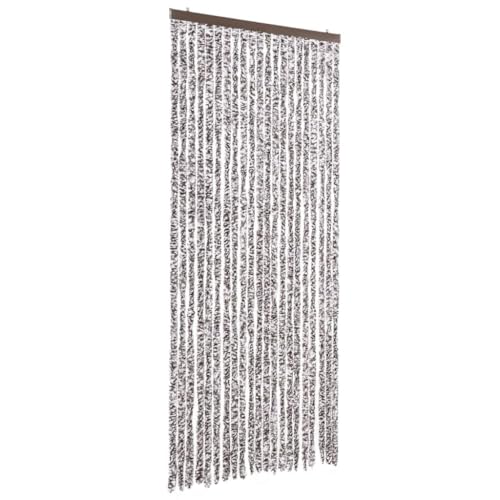 vidaXL Insektenschutz Vorhang Flauschvorhang Plüschvorhang Türvorhang Fadenvorhang Fliegenschutz Wohnwagen Camping Braun Beige 90x200cm Chenille von vidaXL