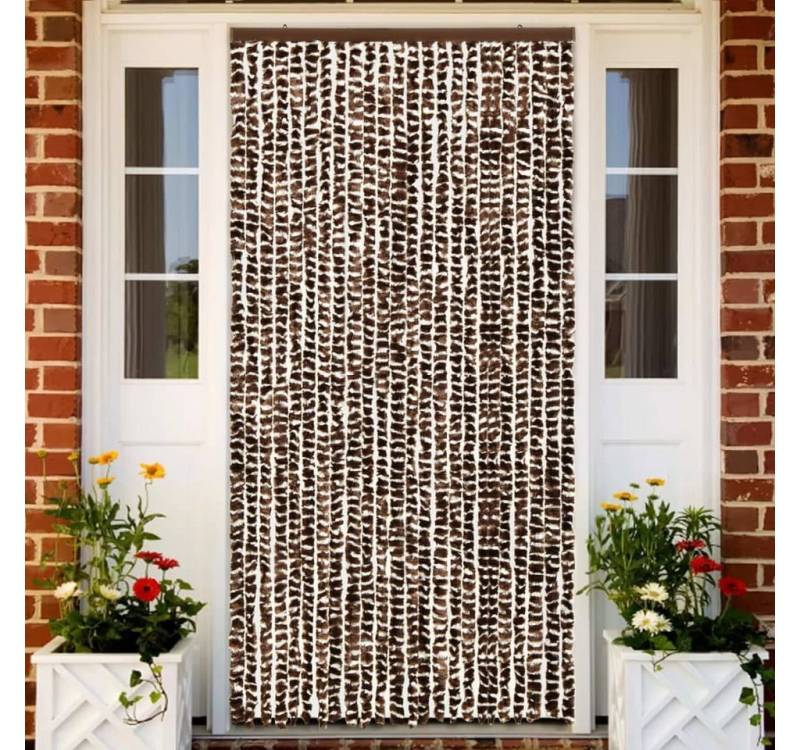 vidaXL Insektenschutz-Vorhang Insektenschutz-Vorhang Braun und Weiß 100x220 cm Chenille von vidaXL