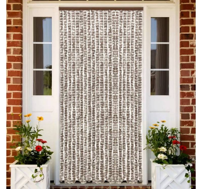 vidaXL Insektenschutz-Vorhang Insektenschutz-Vorhang Taupe und Weiß 56x185 cm Chenille von vidaXL