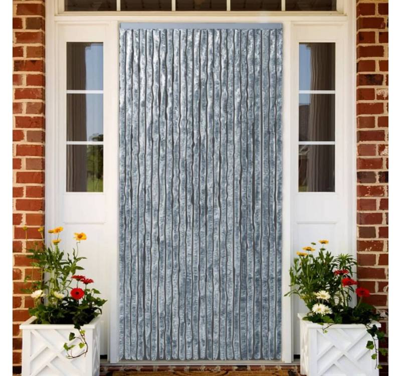 vidaXL Insektenschutz-Vorhang Insektenschutz-Vorhang Weiß und Grau 100x220 cm Chenille von vidaXL