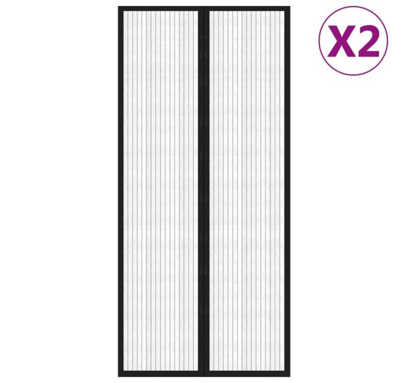 vidaXL Insektenschutz-Vorhang, Fliegengitter-Türvorhänge 2 Stk. Magnet Schwarz 210x90 cm von vidaXL