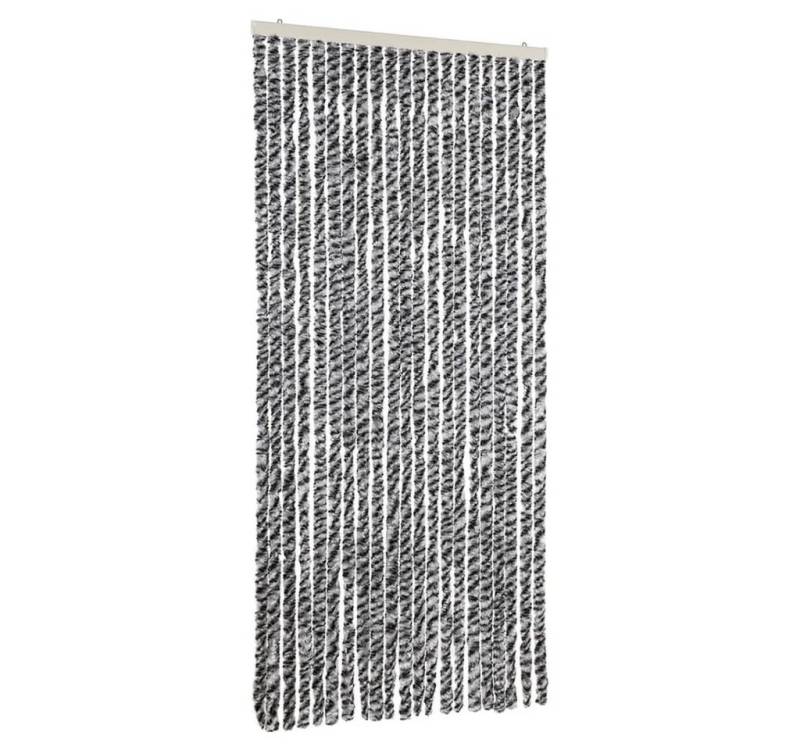 vidaXL Insektenschutz-Vorhang, Fliegenvorhang Grau, Schwarz und Weiß 90x220 cm Chenille von vidaXL