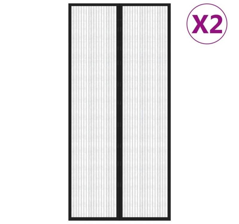 vidaXL Insektenschutz-Vorhang, Fliegengitter-Türvorhänge 2 Stk. Magnet Schwarz 220x110 cm von vidaXL
