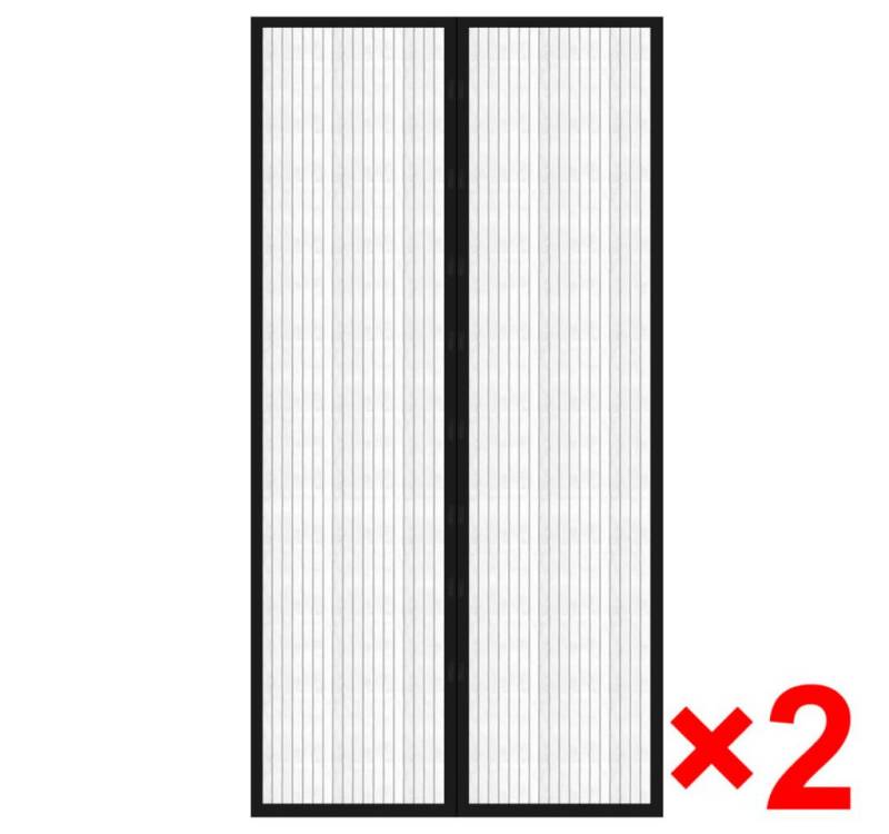 vidaXL Insektenschutz-Vorhang, Fliegengitter-Türvorhang 2 Stk. Magnet Schwarz 210x100 cm von vidaXL