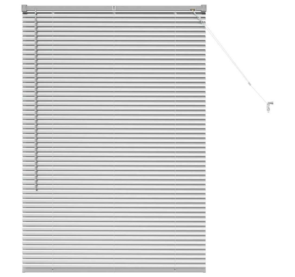 vidaXL Jalousie Fenster Jalousie mit Vorhängen Silber 80 x 130 cm Aluminium von vidaXL