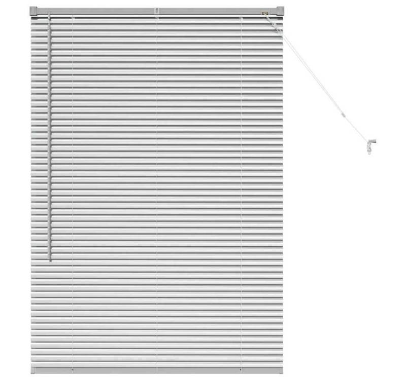 vidaXL Jalousie Fenster Jalousie mit Vorhängen Silber 80 x 130 cm Aluminium von vidaXL