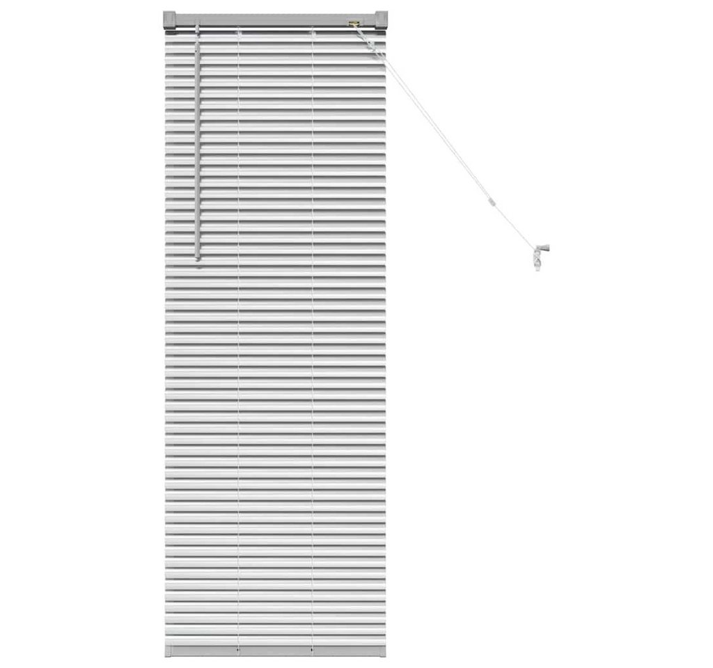 vidaXL Jalousie Fenster Jalousie mit Vorhängen Silber 80 x 130 cm Aluminium von vidaXL