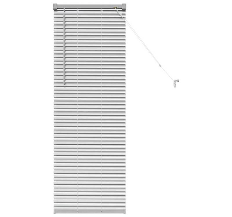 vidaXL Jalousie Fenster Jalousie mit Vorhängen Silber 80 x 130 cm Aluminium von vidaXL