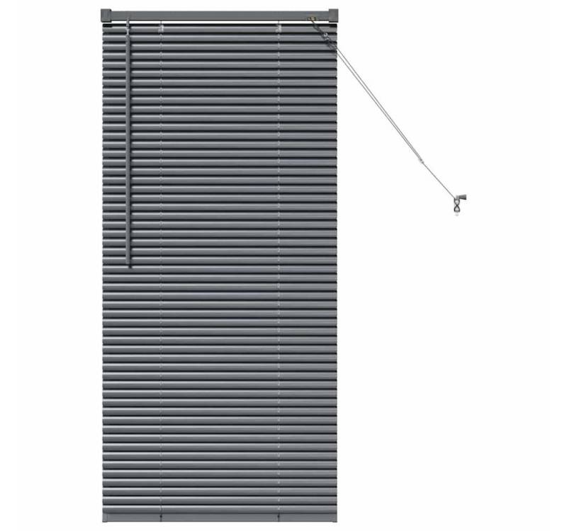 vidaXL Jalousie Fenster Jalousie mit Vorhängen Sonstiges Dunkelgrau 60 x 130 cm Alumin von vidaXL