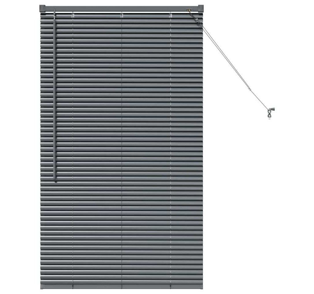 vidaXL Jalousie Fenster Jalousie mit Vorhängen Sonstiges Dunkelgrau 80 x 130 cm Alumin von vidaXL