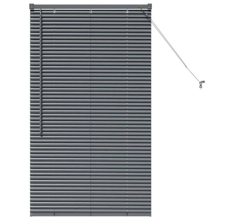 vidaXL Jalousie Fenster Jalousie mit Vorhängen Sonstiges Dunkelgrau 80 x 130 cm Alumin von vidaXL