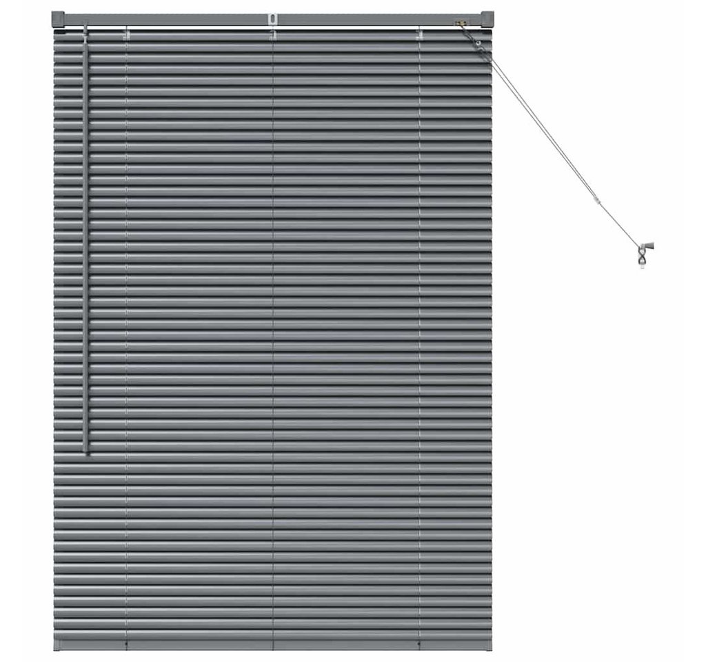 vidaXL Jalousie Fenster Jalousie mit Vorhängen Sonstiges Dunkelgrau 80 x 130 cm Alumin von vidaXL