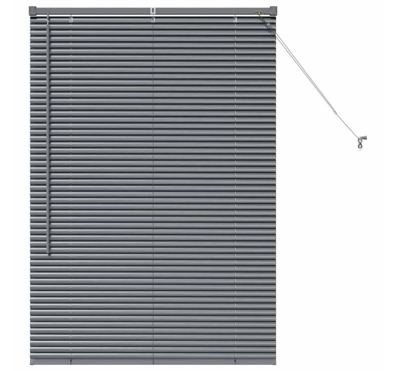 vidaXL Jalousie Fenster Jalousie mit Vorhängen Sonstiges Dunkelgrau 80 x 130 cm Alumin von vidaXL