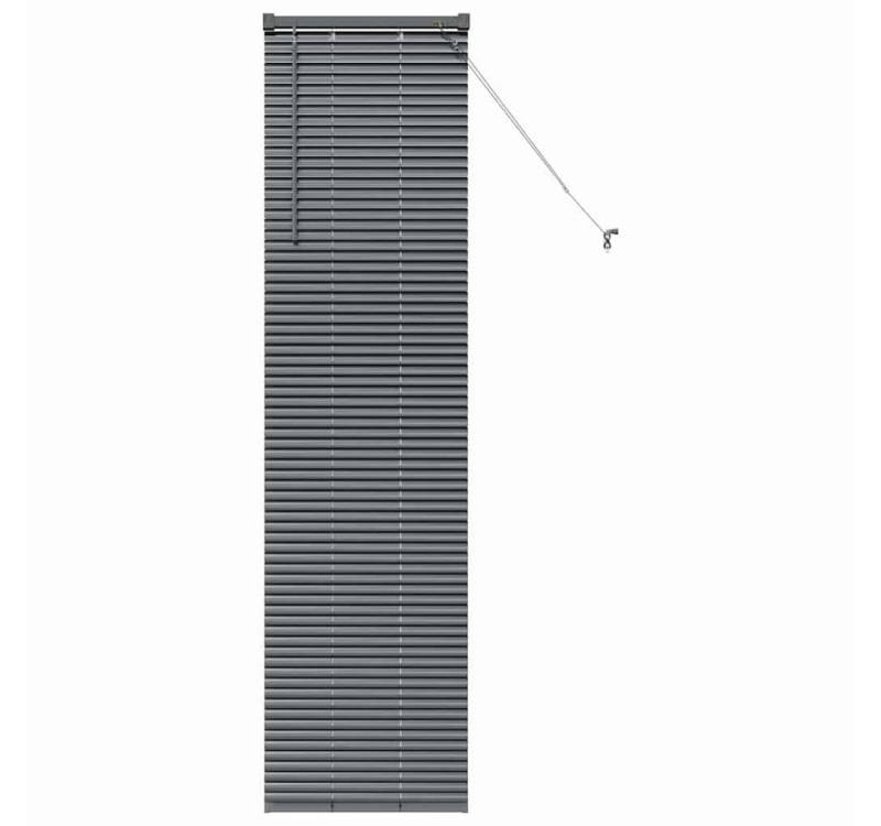 vidaXL Jalousie Fenster Jalousie mit Vorhängen Sonstiges Dunkelgrau 80 x 130 cm Alumin von vidaXL