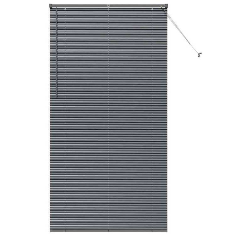 vidaXL Jalousie Fenster Jalousie mit Vorhängen Sonstiges Dunkelgrau 80 x 130 cm Alumin von vidaXL