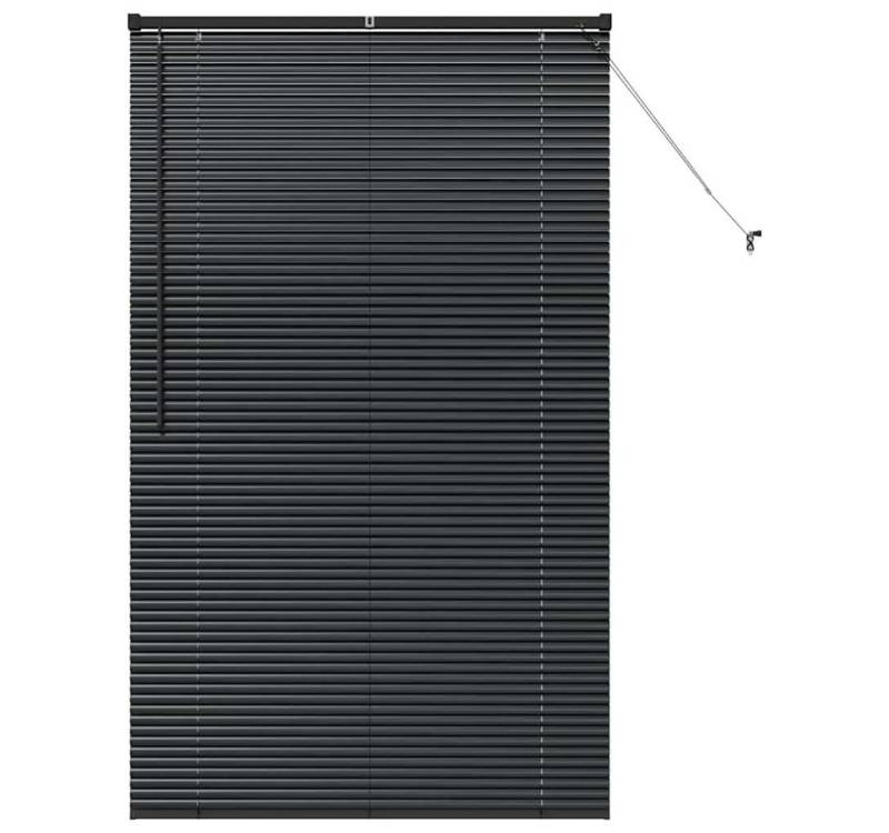 vidaXL Jalousie Fenster Jalousie mit Vorhängen Sonstiges Schwarz 100 x 175 cm Aluminiu von vidaXL