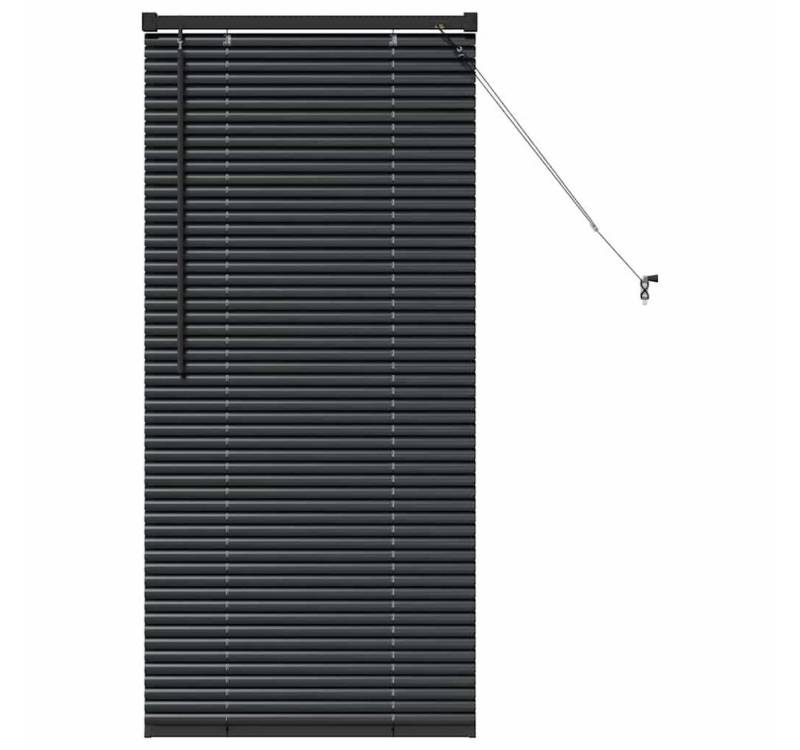 vidaXL Jalousie Fenster Jalousie mit Vorhängen Sonstiges Schwarz 60 x 130 cm Aluminium von vidaXL