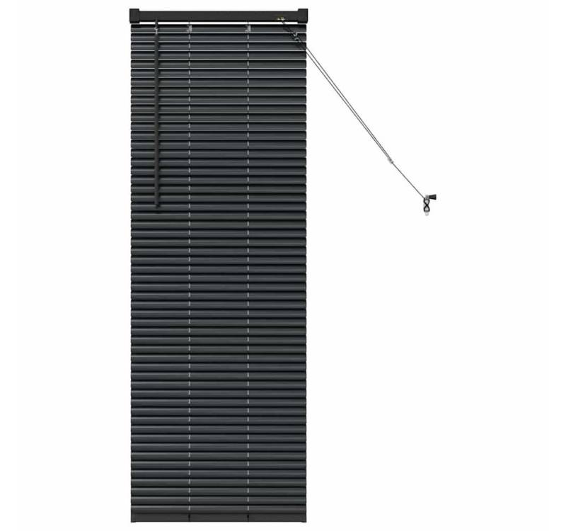vidaXL Jalousie Fenster Jalousie mit Vorhängen Sonstiges Schwarz 80 x 130 cm Aluminium von vidaXL