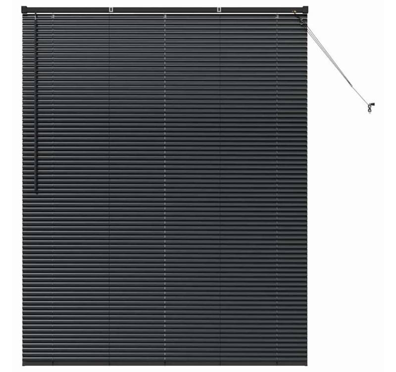 vidaXL Jalousie Fenster Jalousie mit Vorhängen Sonstiges Schwarz 80 x 130 cm Aluminium von vidaXL