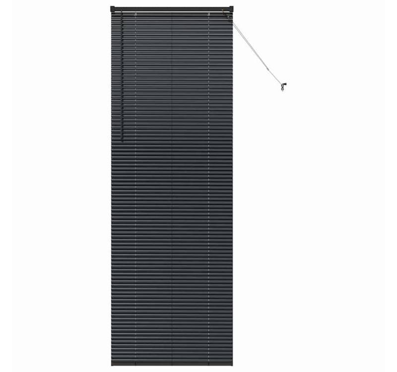 vidaXL Jalousie Fenster Jalousie mit Vorhängen Sonstiges Schwarz 80 x 220 cm Aluminium von vidaXL