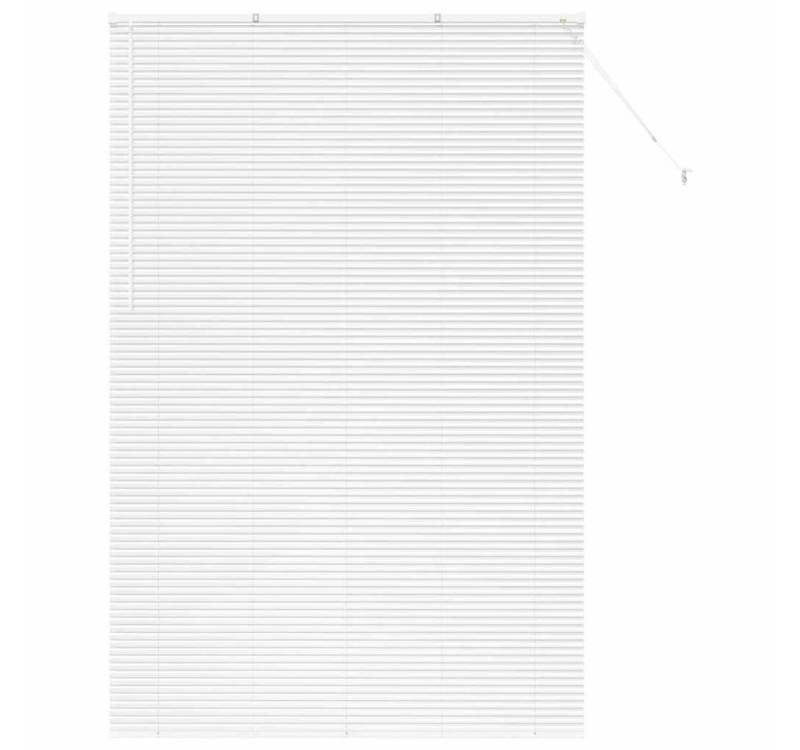 vidaXL Jalousie Fenster Jalousie mit Vorhängen Sonstiges Weiß 150 x 220 cm Aluminium von vidaXL