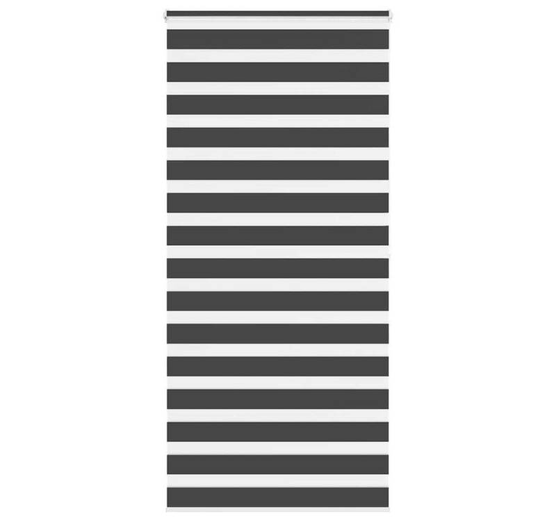 vidaXL Jalousie Zebrarollo Schwarz 105x200 cm Stoffbreite 100,9 cm Polyester von vidaXL