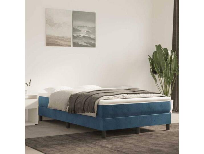 vidaXL Kaltschaummatratze, Taschenfederkernmatratze Dunkelblau 120x220x20 cm Samt von vidaXL