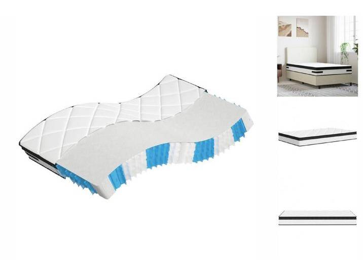 vidaXL Kaltschaummatratze Matratze Taschenfederkern Medium Plus 120x200 cm, 33 cm hoch, weiß von vidaXL
