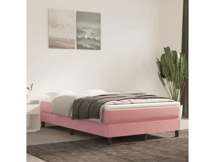 vidaXL Kaltschaummatratze Taschenfederkernmatratze Rosa 120x200x20 cm Samt, 20 cm hoch, rosa von vidaXL
