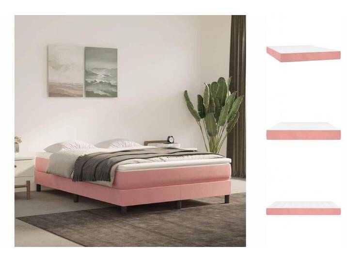 vidaXL Kaltschaummatratze Taschenfederkernmatratze Rosa 140x200x20 cm Samt, 20 cm hoch, rosa von vidaXL