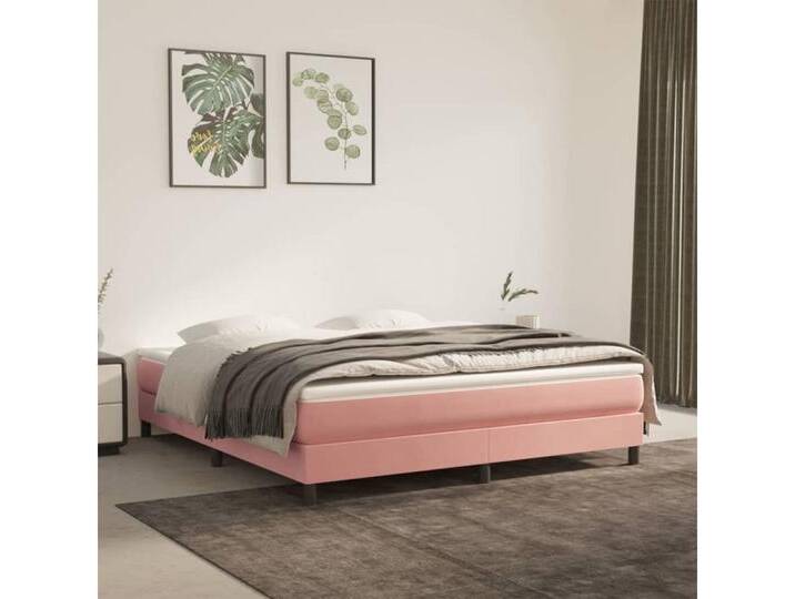 vidaXL Kaltschaummatratze Taschenfederkernmatratze Rosa 180x200x20 cm Samt, 20 cm hoch, rosa von vidaXL
