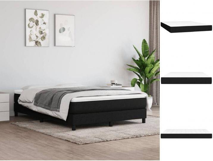 vidaXL Kaltschaummatratze Taschenfederkernmatratze Schwarz 140x190x20 cm Stoff Federkern Matratz, 20 cm hoch, schwarz von vidaXL