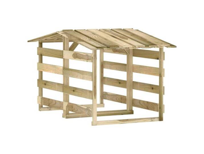 vidaXL Kaminholzregal Pergolen mit Dach 2 Stk 100x90x100 cm Kiefernholz Imprägniert Holzlage, BxTxH:0x90x100 cm, braun von vidaXL