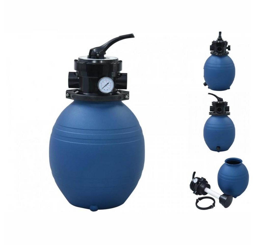 vidaXL Kartuschen-Filterpumpe Pool-Sandfilter mit 4-Wege-Ventil Blau 300 mm von vidaXL