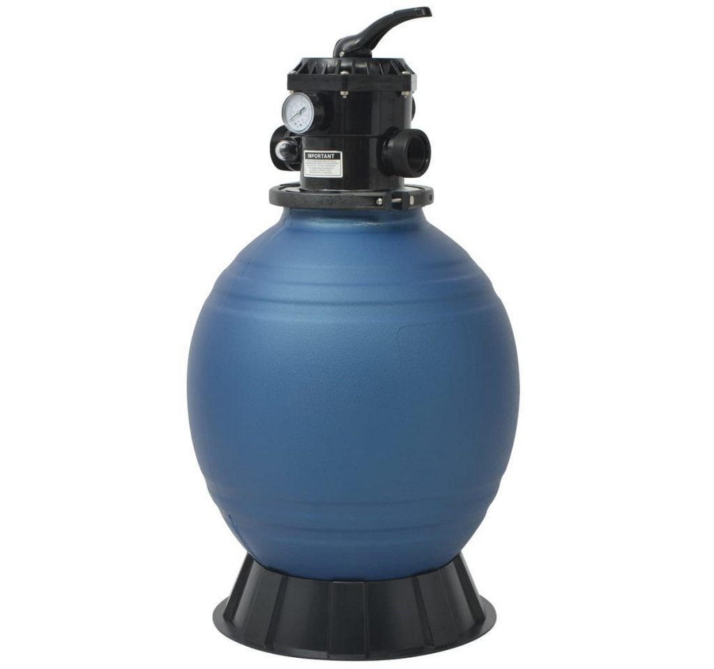 vidaXL Kartuschen-Filterpumpe Pool-Sandfilter mit 6-Wege-Ventil Filterkessel Blau 460 mm von vidaXL