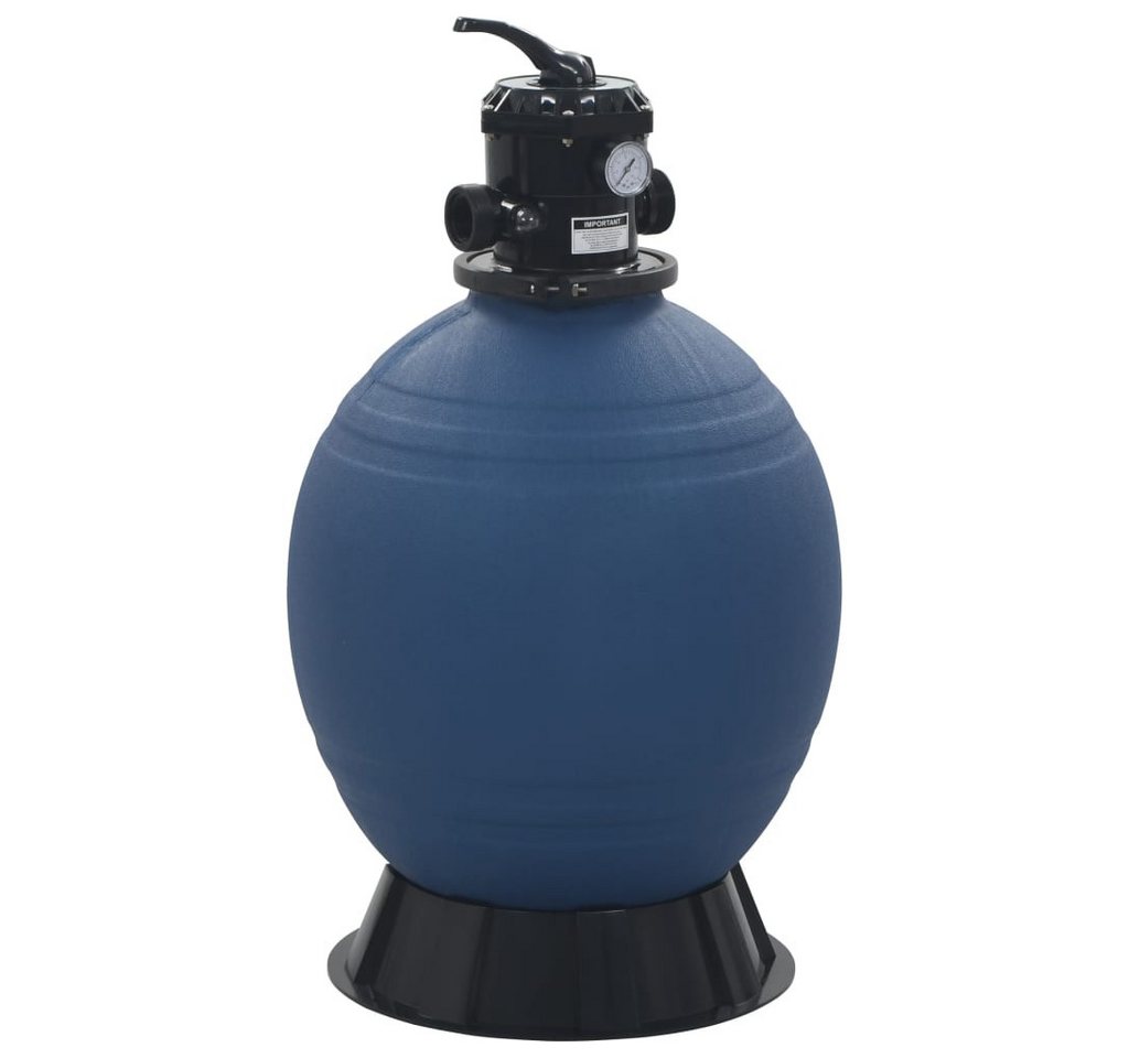 vidaXL Kartuschen-Filterpumpe Pool-Sandfilter mit 6-Wege-Ventil Filterkessel Blau 560 mm von vidaXL