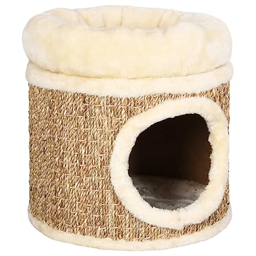 vidaXL Katzenhöhle mit Luxuriösem Kissen 33cm Seegras Kuschelhöhle Katzenbett von vidaXL