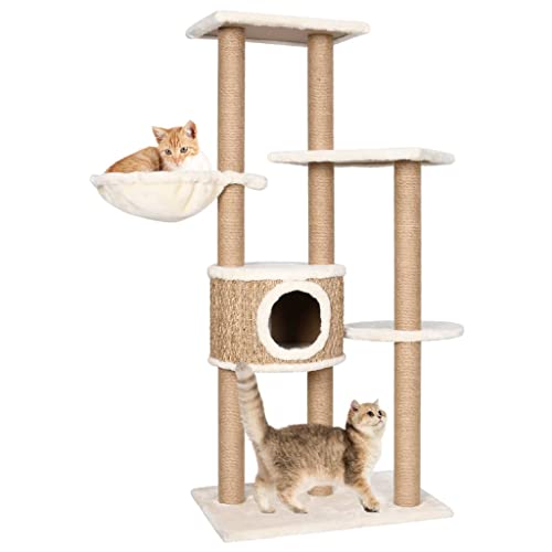 vidaXL Katzenkratzbaum 126cm Seegras Kratzbaum Kletterbaum Katzenbaum Katzen von vidaXL