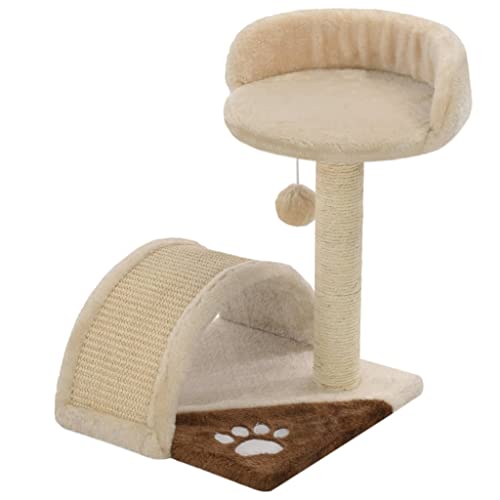 vidaXL Katzenkratzbaum Sisal 40cm Beige Braun Kratzbaum Katzenbaum Kletterbaum von vidaXL