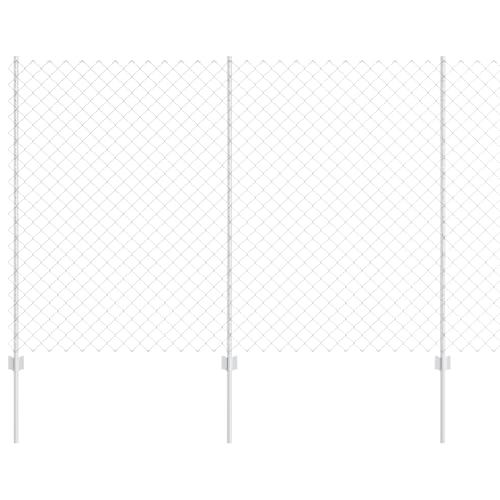 vidaXL Kettengliedzaun mit 20 U-Posts Silber 1,5X10 m Stahl | Robuste UV-beständige Gartenabgrenzung Einfache Montage Werkzeuge enthalten Ideal zur Sicherung von Außenräumen Verzinkter Metall DIY Set von vidaXL