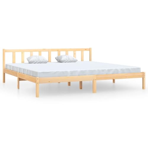 vidaXL Kiefer Massivholzbett Bettgestell Bett Holzbett Doppelbett Futonbett Bettrahmen Schlafzimmerbett Schlafzimmermöbel 200x200cm von vidaXL