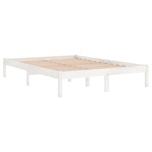 vidaXL Kiefer Massivholzbett Bettgestell Bett Holzbett Doppelbett Futonbett Bettrahmen Schlafzimmerbett Schlafzimmermöbel Weiß 140x200cm vidaXL Kiefer Massivholzbett Bettgestell Bett Holzbett Doppelbett Futonbett Bettrahmen Schlafzimmerbett Schlafzimmermöbel Weiß 140x200cm von vidaXL
