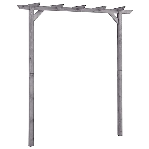 vidaXL Kiefernholz Imprägniert Garten Pergola Gartenlaube Rosenbogen Rankhilfe Holzbogen Spalier Holzpergola Torbogen Grau 200x40x205cm von vidaXL
