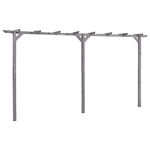 vidaXL Kiefernholz Imprägniert Garten Pergola Gartenlaube Rosenbogen Rankhilfe Holzbogen Spalier Holzpergola Torbogen Grau 400x40x205cm von vidaXL