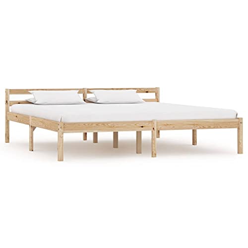 vidaXL Kiefernholz Massiv Bettgestell Holzbett Doppelbett Futonbett Massivholz Bett Bettrahmen Lattenrost Schlafzimmerbett 180x200cm von vidaXL