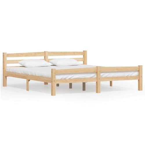 vidaXL Kiefernholz Massiv Bettgestell Holzbett Futonbett Bett Doppelbett Massivholzbett Bettrahmen Lattenrost Schlafzimmerbett 180x200cm von vidaXL