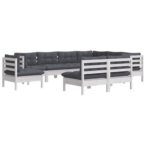 vidaXL Kiefernholz Massiv Gartenmöbel 9-TLG. mit Kissen Weiß Ecksofa Mittelsofa Sitzgruppe Sofa Lounge Garten Garnitur Gartensofa Gartenset vidaXL Kiefernholz Massiv Gartenmöbel 9-TLG. mit Kissen Weiß Ecksofa Mittelsofa Sitzgruppe Sofa Lounge Garten Garnitur Gartensofa Gartenset von vidaXL