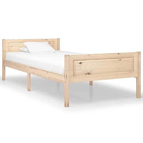 vidaXL Kiefernholz Massivholzbett Bettgestell Holzbett Futonbett Bett Einzelbett Bettrahmen mit Lattenrost Schlafzimmerbett 100x200cm von vidaXL